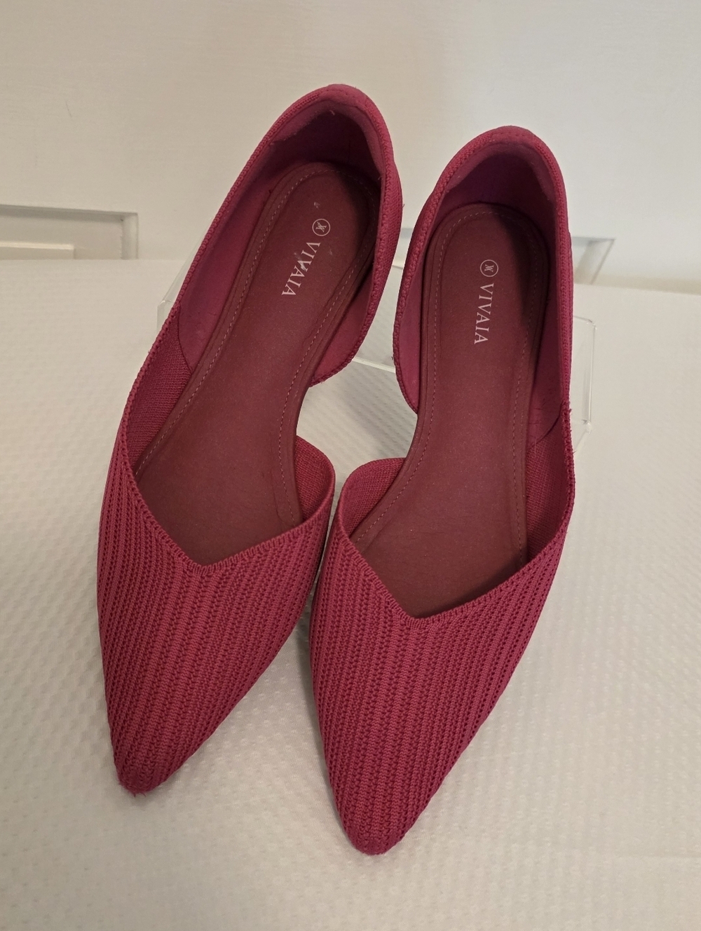 VIVAIA Women's Pointed Knit D'Orsay Flats Size 9.5/41, Stylish Comfy